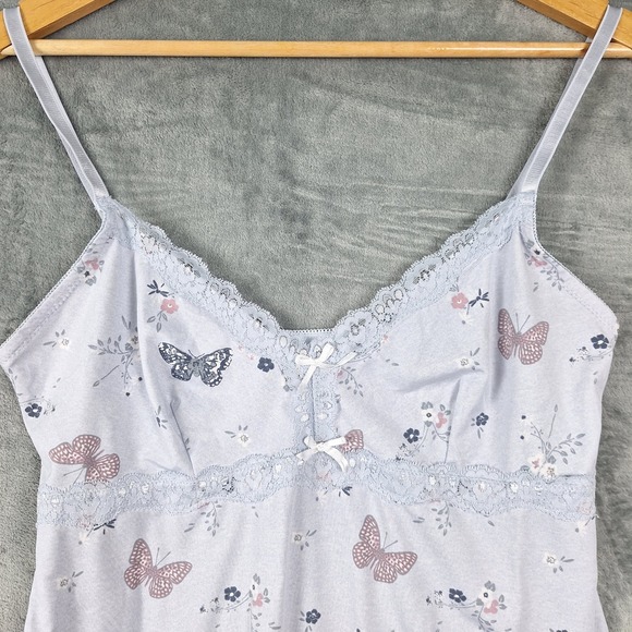 Womens Top Large Babydoll Y2K Butterfly Coquette Fairy Feminine Floral Lace Cami - Picture 3 of 8